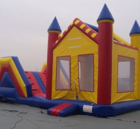 T8-105 Commercial Castle Bounce House Dry Slide Good Quality Inflatable Bounce House Combo