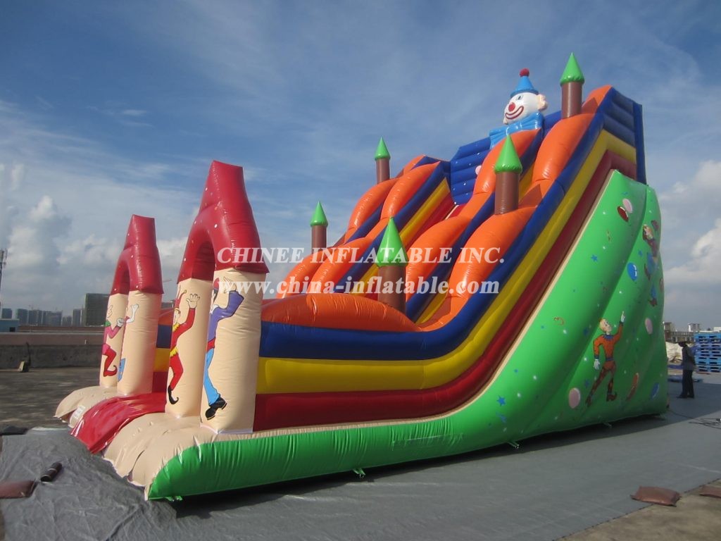 T8-1244 Happy Clown Giant Castle Slide for Kids Large Inflatable Slide