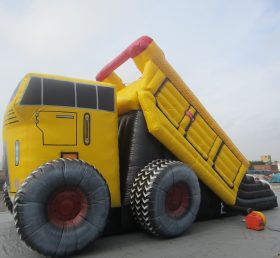 T8-373 Giant Monster Trucks Kids Inflatable Dry Slide