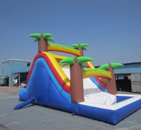 T8-640 Jungle Theme Colorful Inflatable Dry Slide