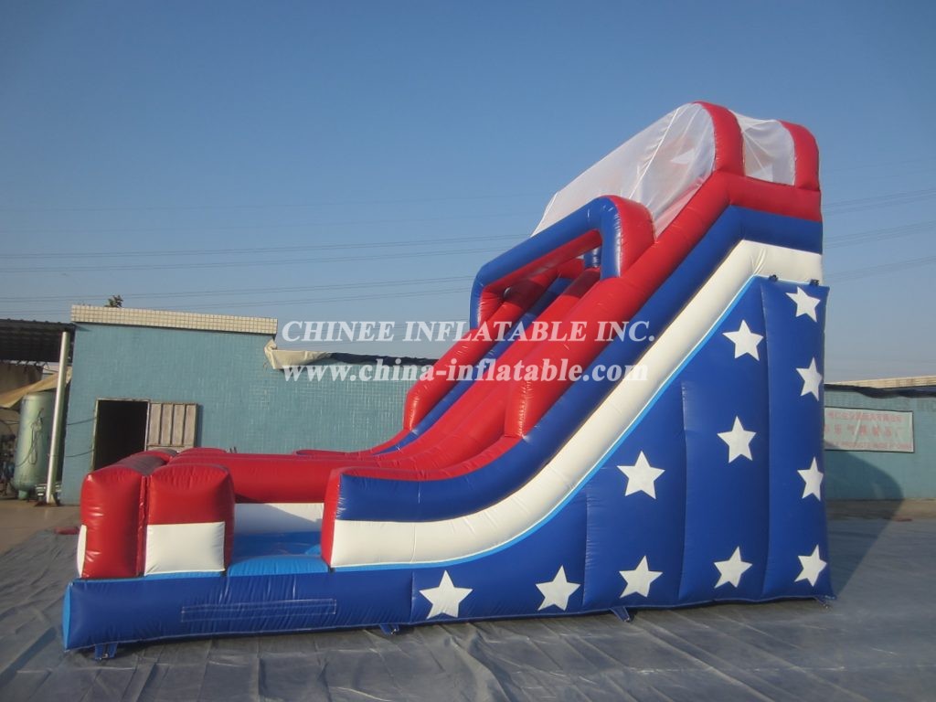 T8-504 White Stars Inflatable Slide