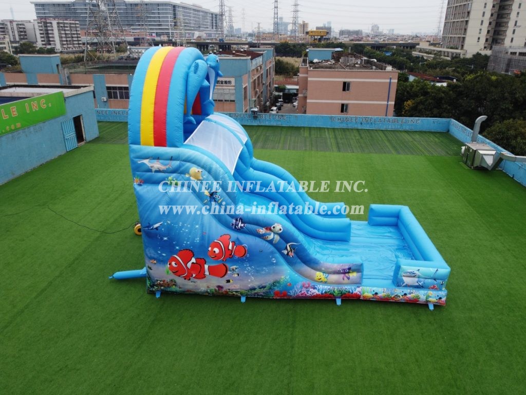 T8-1403 Clownfish theme inflatable slide
