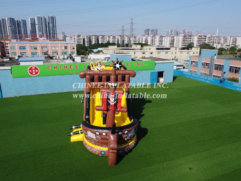 T8-1351 pirate ship theme inflatale slide