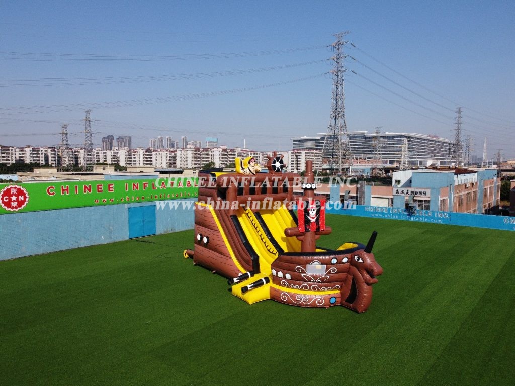 T8-1351 pirate ship theme inflatale slide