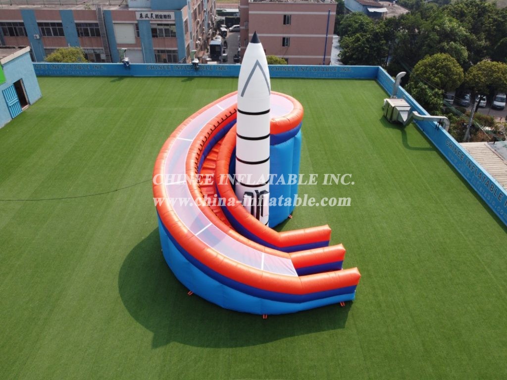 T8-133 rocket space travel theme with slide commercial party fun for kids inflatabel combo