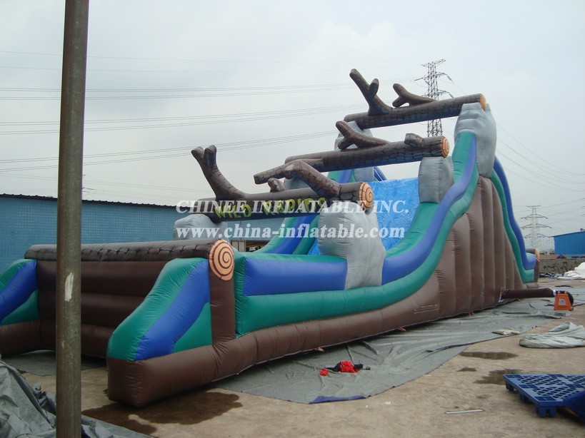 T8-1192 Wood Inflatable Slide For Kids