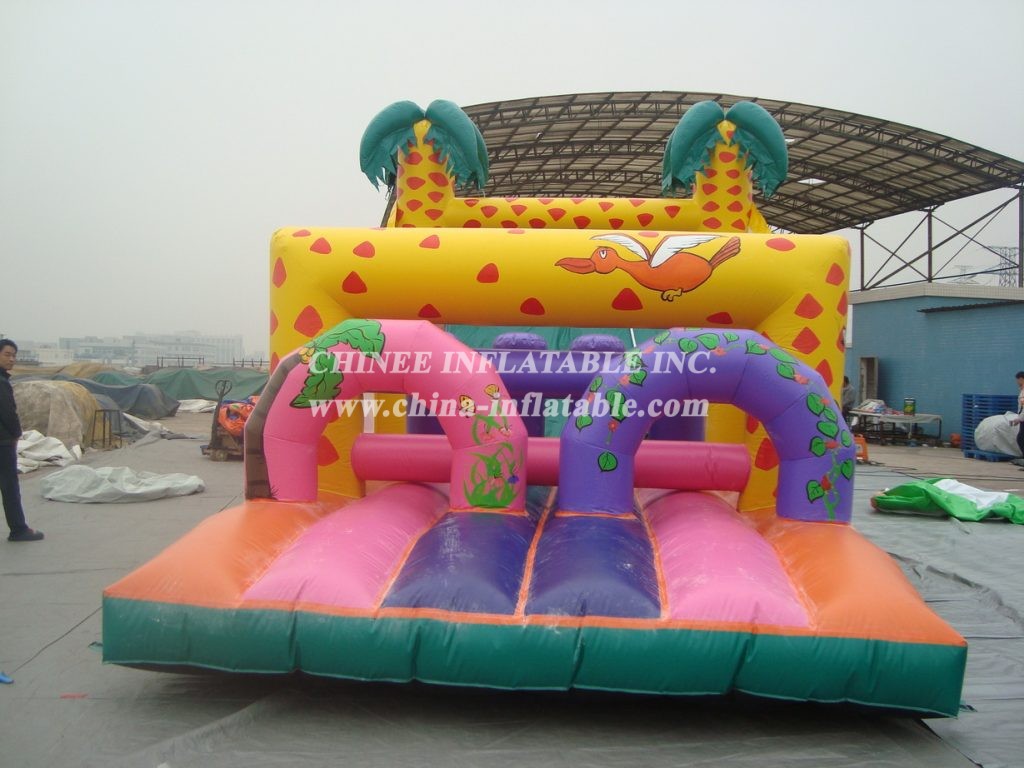 T7-496 Jungle Theme Inflatable Obstacles Courses