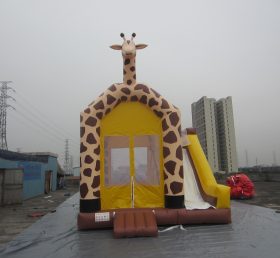 T5-153 giraffe inflatable bounce house combo with slide