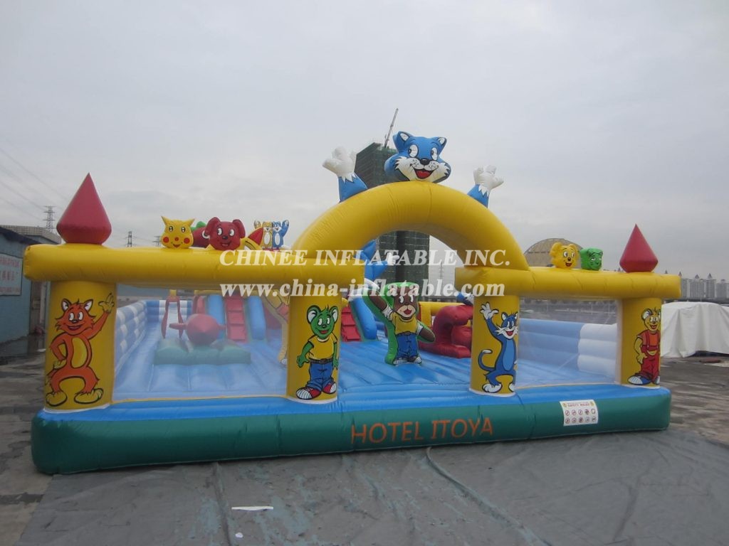T6-111 blue cat theme bouncer giant inflatable amusing park