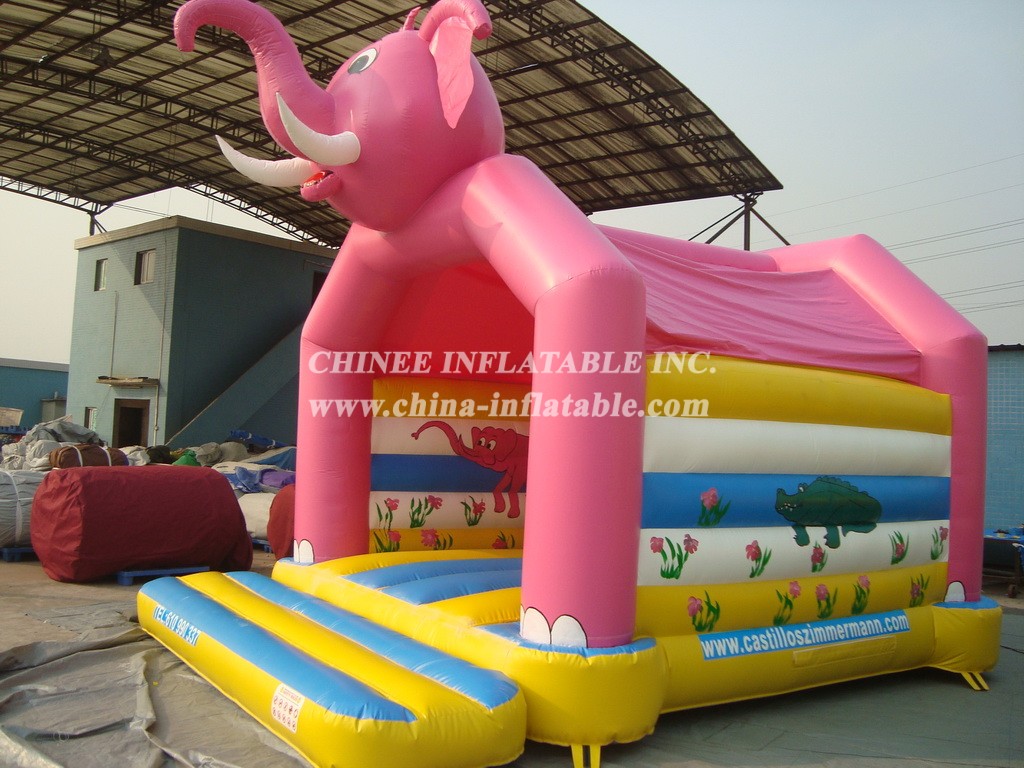 T2-2532 pink elephant inflatable bouncer
