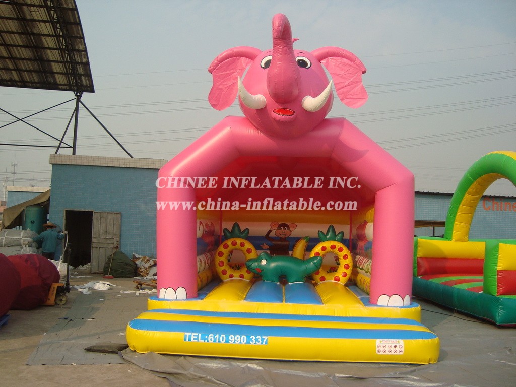 T2-2532 pink elephant inflatable bouncer