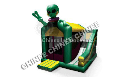 T5-152 Alien inflatable bounce house combo with slide