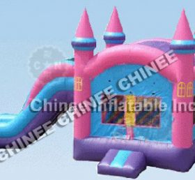 T5-165 princess inflatable castle bouncer house with slide