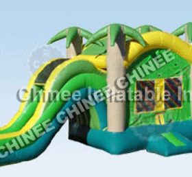 T5-168 Inflatable Castle Jungle Theme Bounce House With Slide Combo