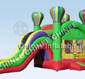 T5-169 Colorful Balloon Inflatable Bounce House With Slide Combo