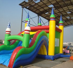T5-178 inflatable castle bounce house with slide