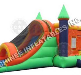 T5-197 inflatable castle bounce house with slide