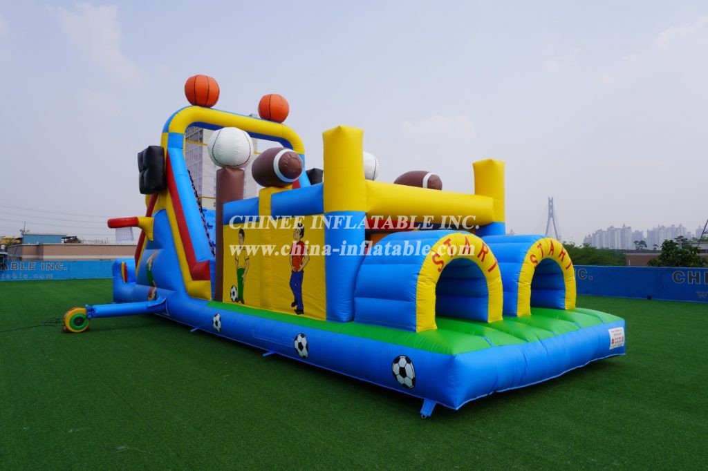 T7-404 inflatable soccer ostacle challenge run