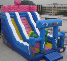 T8-1204 Pink Octopus Inflatable Slide