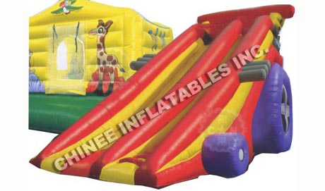T8-358 Animal Themed Slide Bounce House Combo inflatable slide with blower