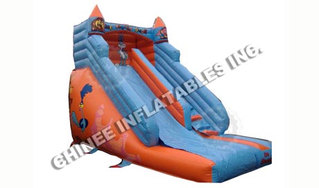 T8-584 Outdoor inflatable giant dry slide Cartoon theme Inflatable Catle Slide