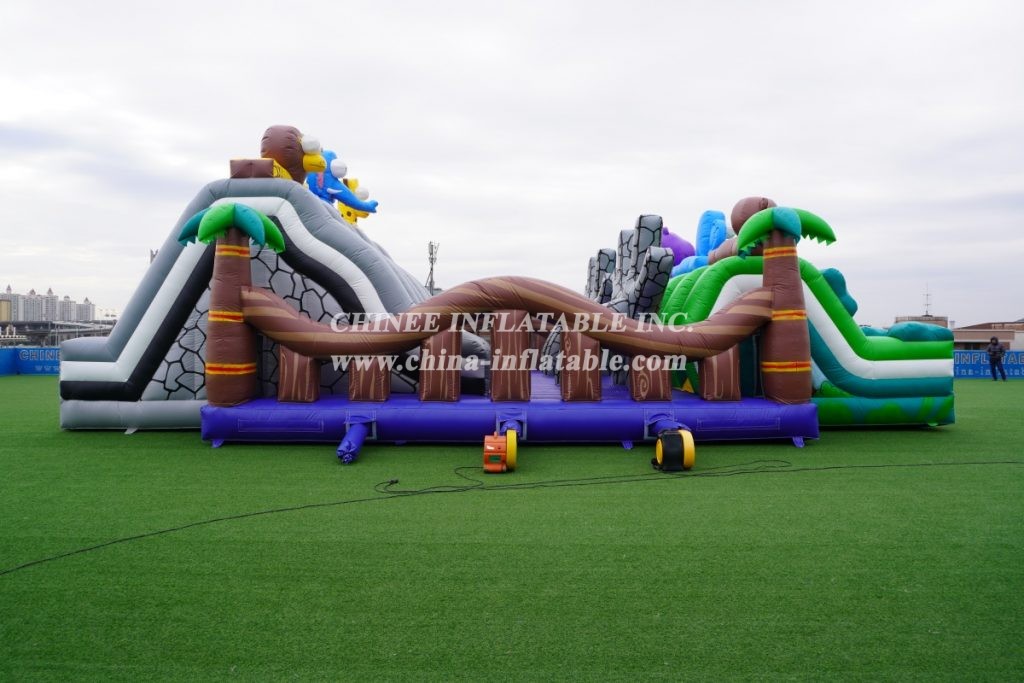T6-472 Giant Jungle city inflatable Safari slide