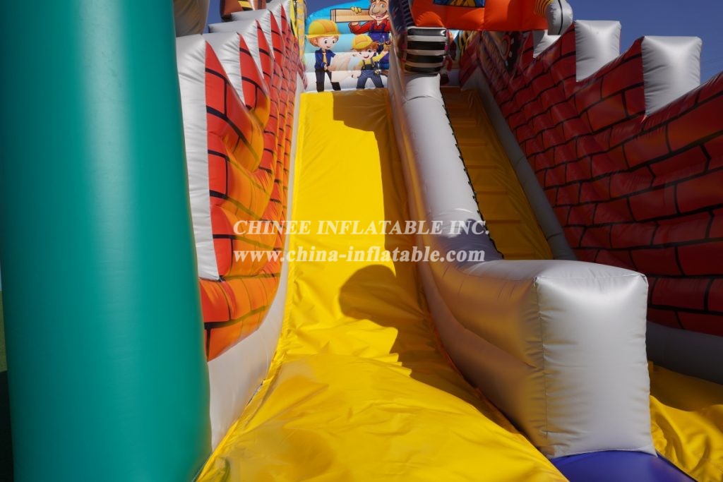 T8-1518 Inflatable little builders slide