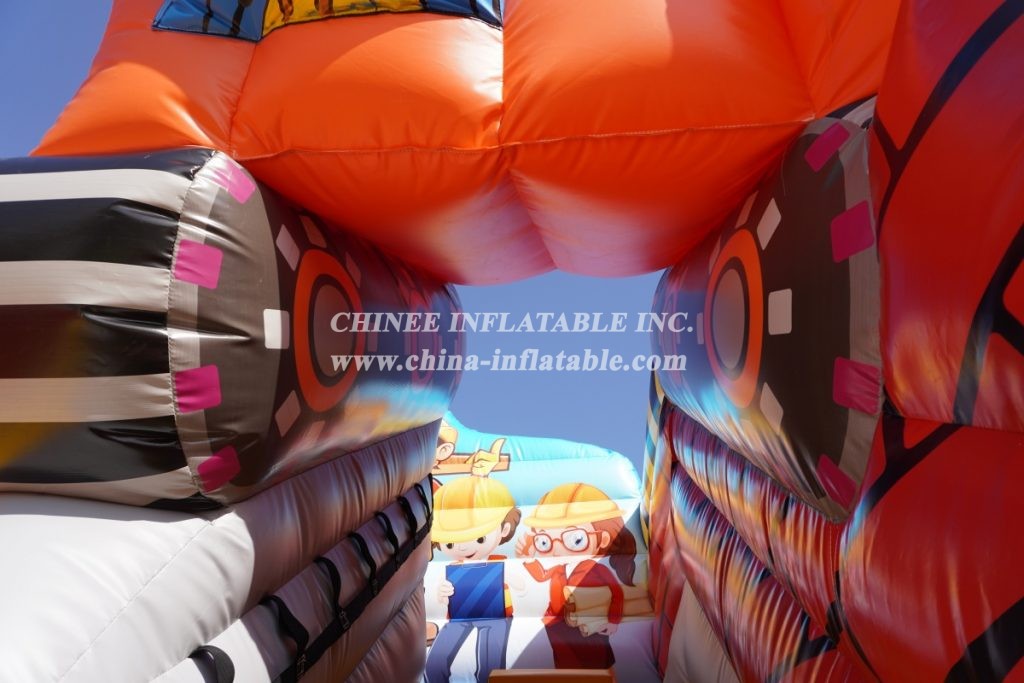 T8-1518 Inflatable little builders slide