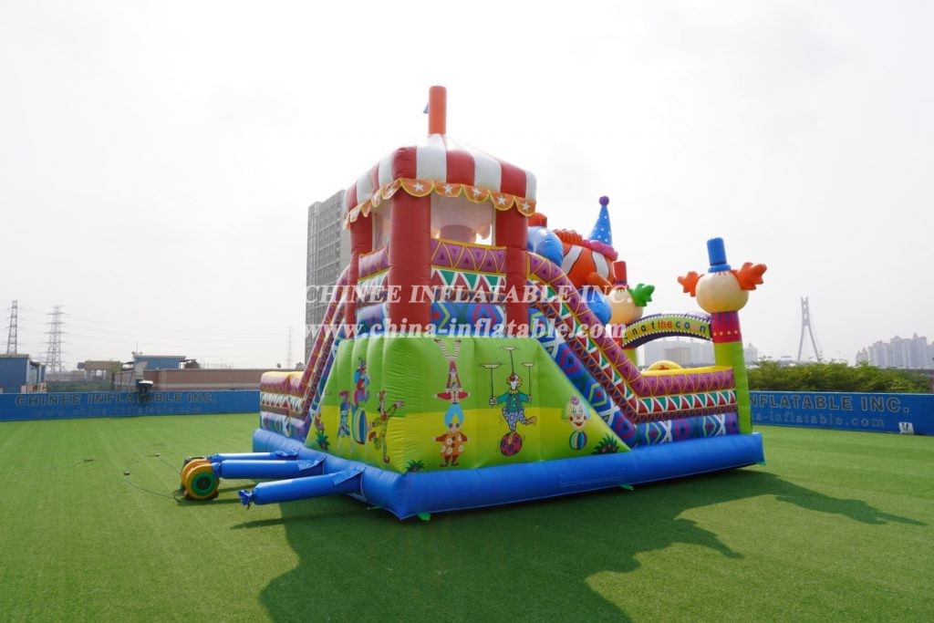 T6-438 Circus themed castle large clown slide