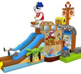 T2-3296 Pirates Bear jumping castle with slide