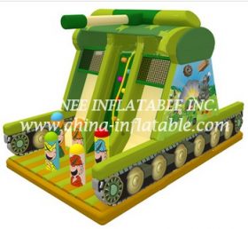 T8-1524 Military Themed Inflatable slide Obstacle Tank Slide