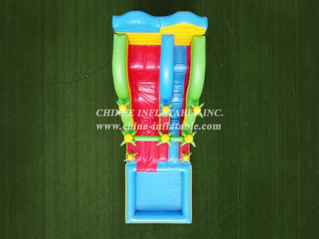 T8-1410B Outdoor tropical inflatable wave water slide with pool