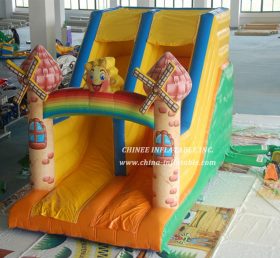 T8-1541 Cartoon Jumping Castle With Slide Inflatable Dry Slide