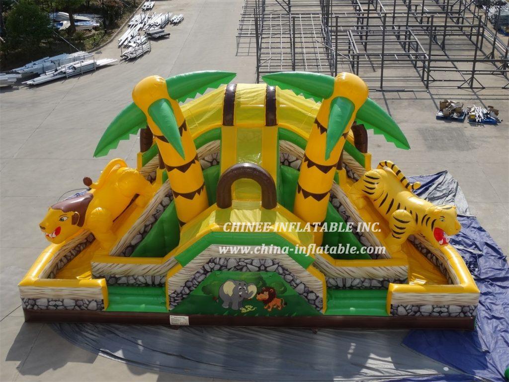 T8-1550 Jungle Themed Inflatable Dry Slide