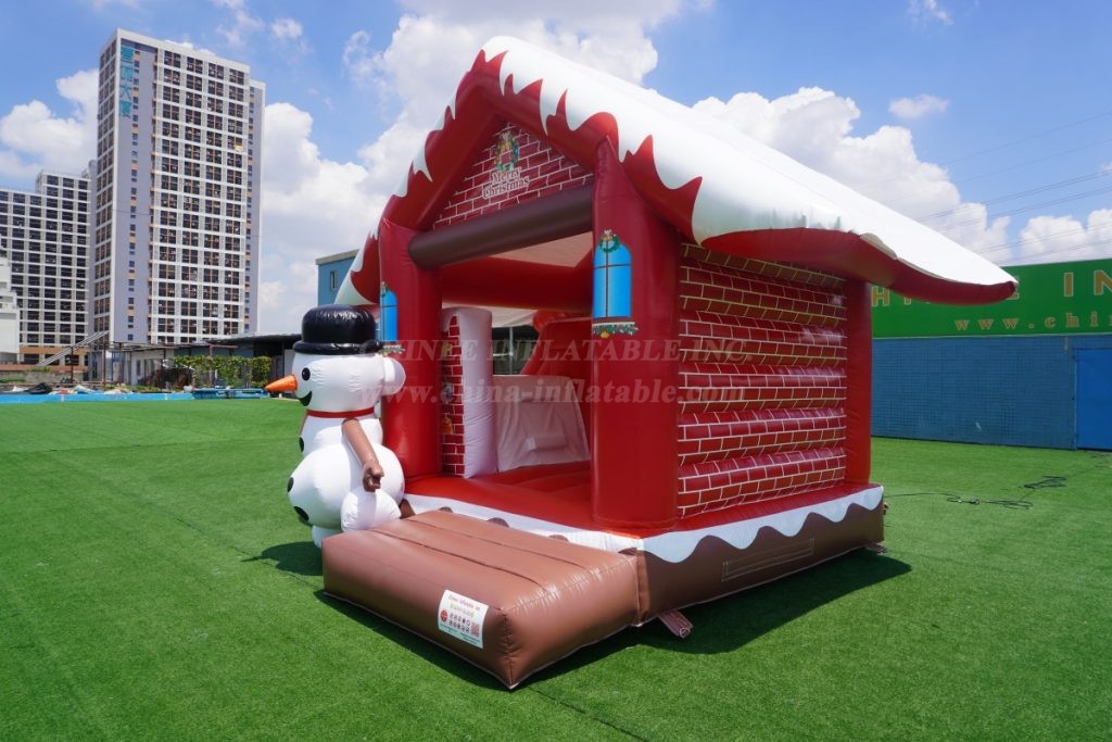T2-3431 Christmas snowman bouncer with roof&slide