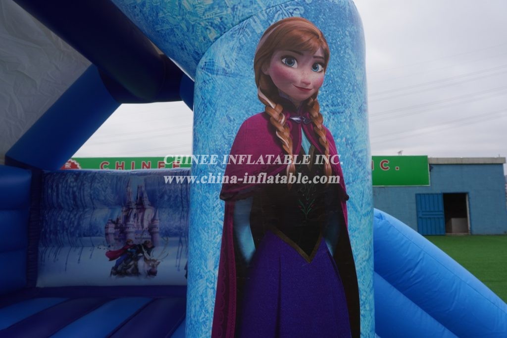 T2-3488  indoor outdoor inflatable frozen combo Elsa anna bounce house from Chinee inflatbles
