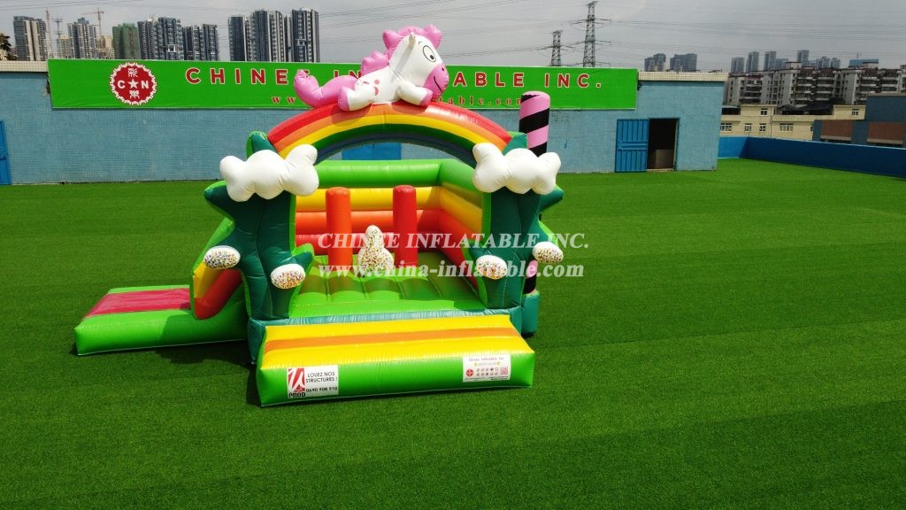 T2-3490 Jungle inflatable bouncer with slides