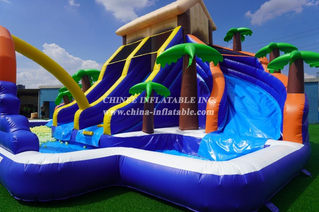 T6-608 Large water slide with pool
