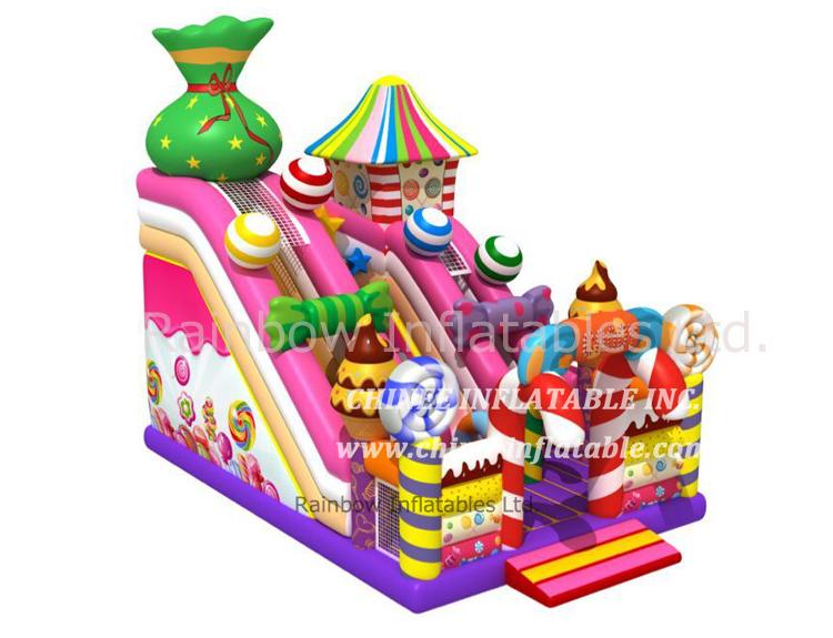 T8-1563 candy cane slide Giant Obstacle Inflatable Slide