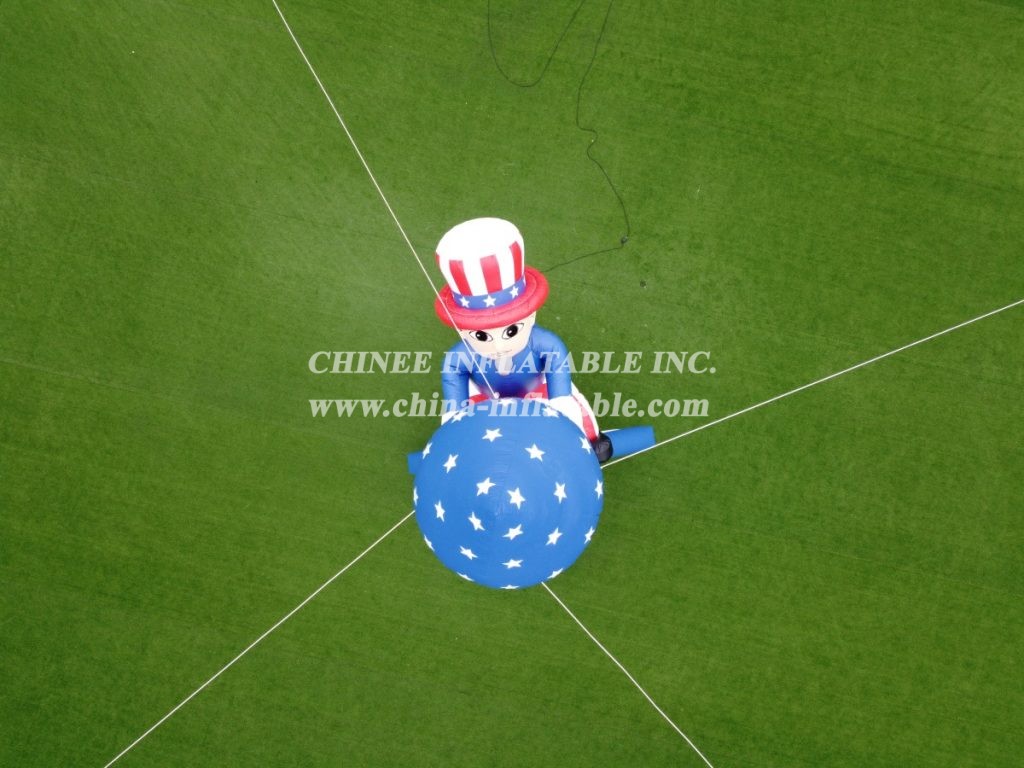 Cartoon2-074 Uncle Sam Rocket Inflatable Cartoons