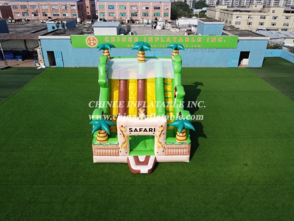 IS3-007 jungle themed inflatable slide safari park jumping house