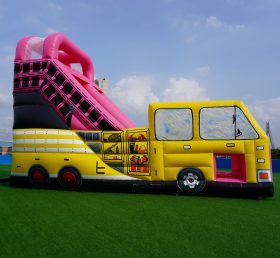 T8-457 Inflatable fire truck with slide
