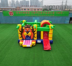 T2-3480 Lion Theme Bouncy Castle With Sl...