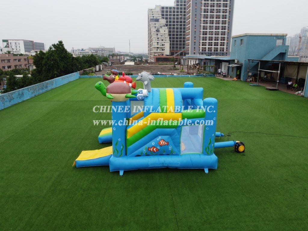T2-3432 Sea world inflatable combo bouncy castle