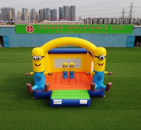 T2-3218 Commercial inflatable Minion bouncer castle combo for party carnival