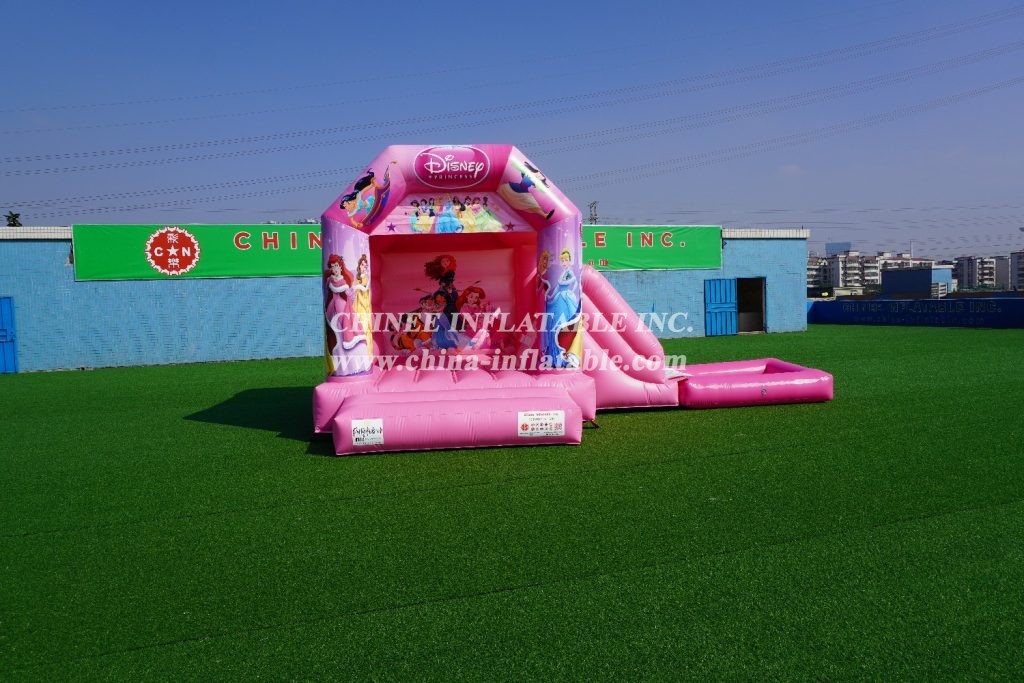T2-1509 outdoor indoor kids jumper princess pink bouncer castle combo