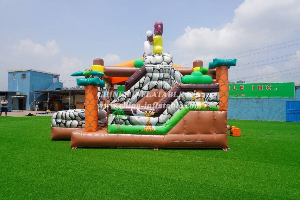 T2-011 Chinee jungle bouncy house with slide