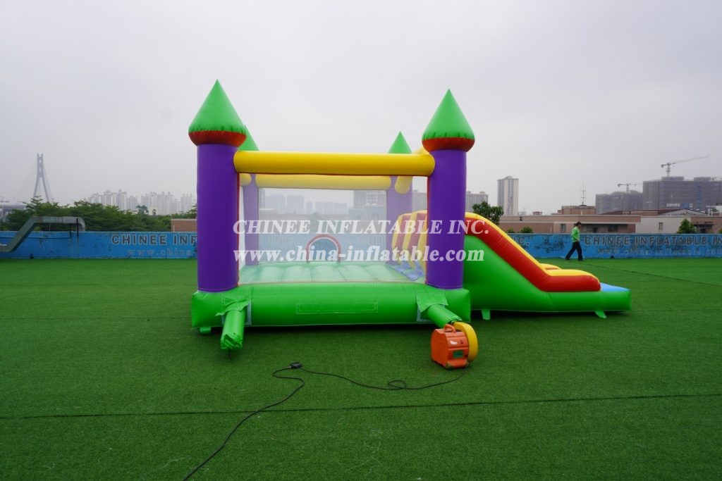 T2-1361 Classic style bouncy castle with slide for kids party events