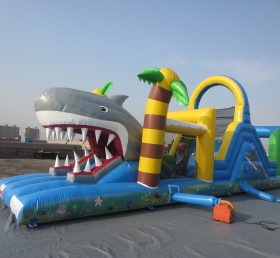 T7-571 shark obstacle course Inflatable Sport Games