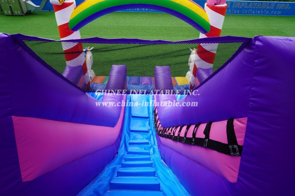 T8-2100 Unicorn Slide Inflatable Dry Slide Childrens Unicorn Themed Bouncy Castle